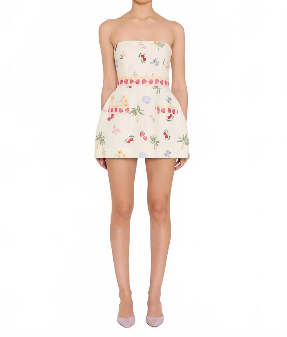 NEW AMANDA UPRICHARD strapless bethany romper in boardwalk print